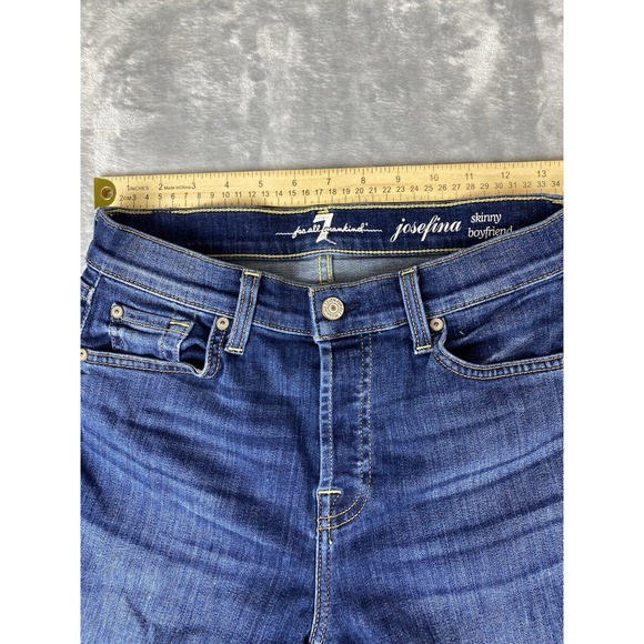 7‎ For All Mankind Jeans Women's Josephina Skinny Boyfriend Dark Wash - Size 25 - Picture 4 of 9